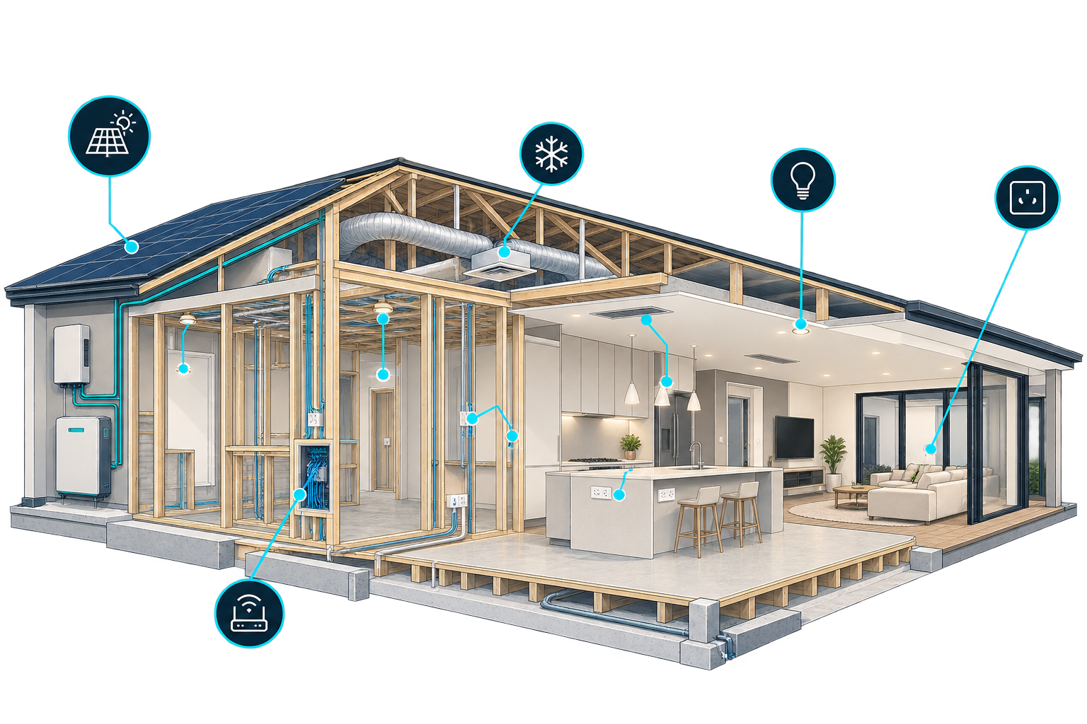 Coordinated home services before walls close